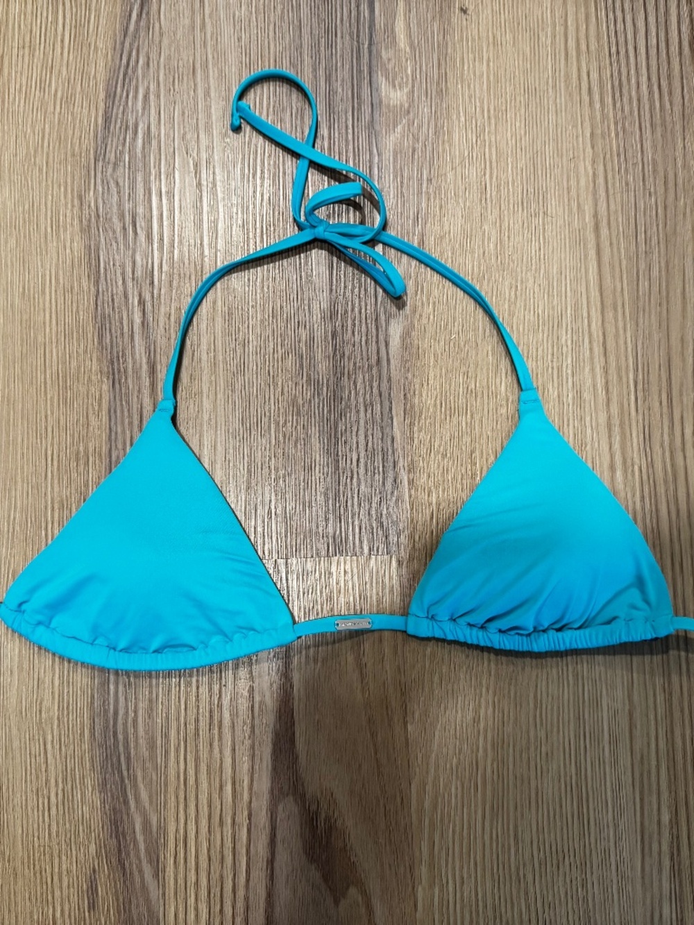 EMPORIO ARMANI swim bikini triangle swimsuit top turquoise blue M